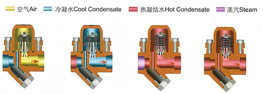 各种蒸汽疏水阀的工作特性一览表